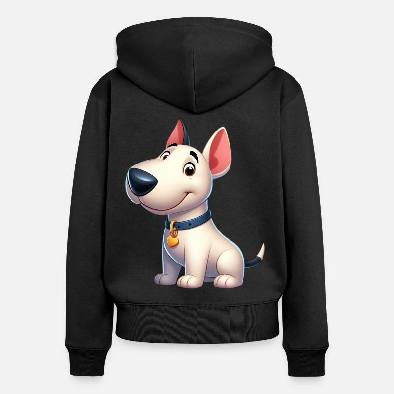 bull terrier 5 - Sweat à capuche zippé Premium bio Femme - noir