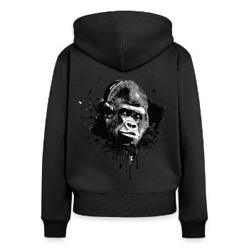 gorilla - Women's Premium Organic Zip Hoodie - black - Back - Julia (174cm)