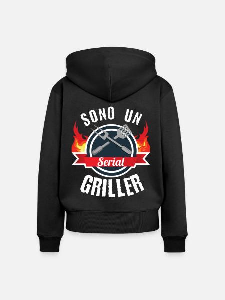 Sono e Serial Griller - Frauen Premium Bio Zip Hoodie - Schwarz
