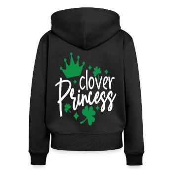 Shamrock Princess - St Patricks Day - Gift - Women's Premium Organic Zip Hoodie - black - Back - Julia (174cm)