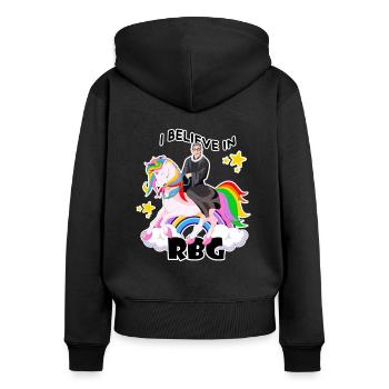 Ich glaube an RBG Ruth Bader Ginsburg Political Fem - Frauen Premium Bio Zip Hoodie - Schwarz - Hinten - Julia (174cm)