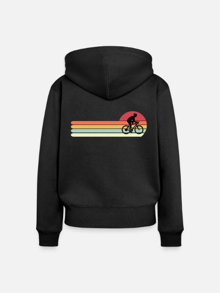 Grappig wielershirt, retro vintage fietscadeau fo - Vrouwen Premium Bio ziphoodie - zwart