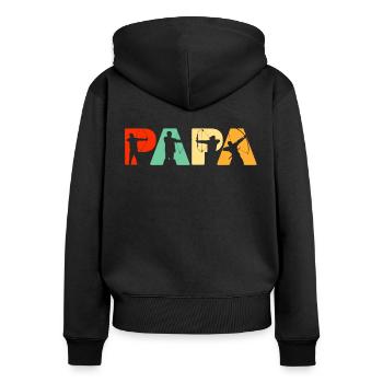 Archer Dad, Retro Papa Archery Father's Gift - Women's Premium Organic Zip Hoodie - black - Back - Julia (174cm)