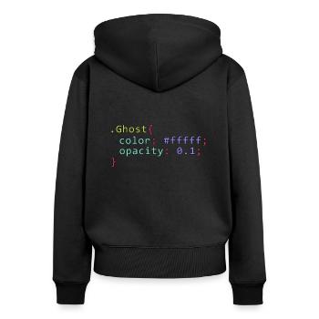Geist im CSS Format Code für ein Gheis für - Frauen Premium Bio Zip Hoodie - Schwarz - Hinten - Julia (174cm)