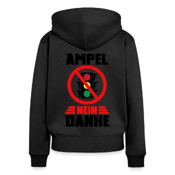 Ampel #Rücktritt der Regierung - Frauen Premium Bio Zip Hoodie - Schwarz - Hinten - Julia (174cm)