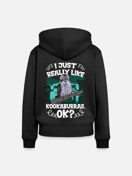 Kookaburra - Frauen Premium Bio Zip Hoodie - Schwarz