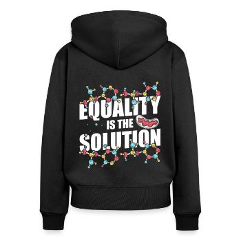 Equality Is The Solution - Steminist - Frauen Premium Bio Zip Hoodie - Schwarz - Hinten - Julia (174cm)