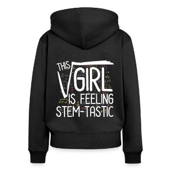Cette fille se sent Stem-Tastic - Steminist - Sweat à capuche zippé Premium bio Femme - noir - Dos - Julia (174cm)