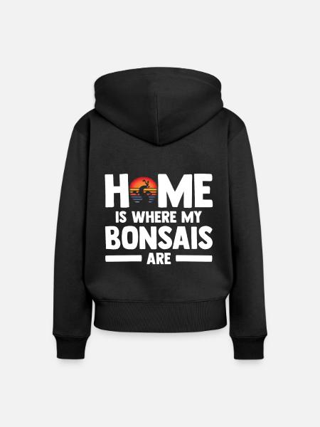 Bonsai Tree - Frauen Premium Bio Zip Hoodie - Schwarz