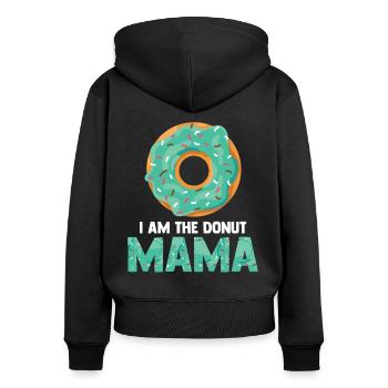 Donut Lover Mom - Women's Premium Organic Zip Hoodie - black - Back - Julia (174cm)