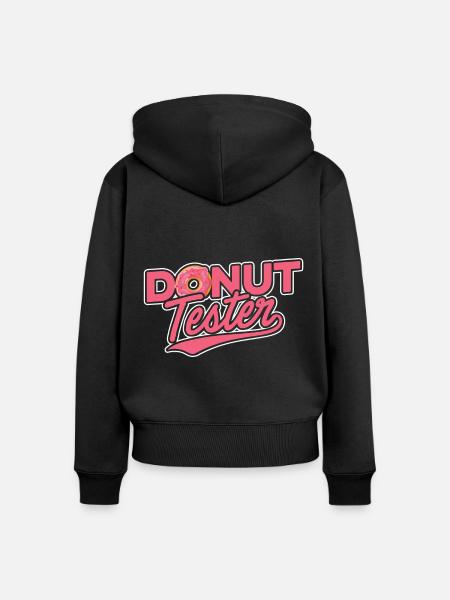 Donut Tester - Frauen Premium Bio Zip Hoodie - Schwarz