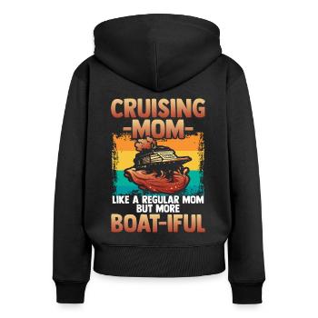 Cruising Vacation Mom - Cruise Ship - Frauen Premium Bio Zip Hoodie - Schwarz - Hinten - Julia (174cm)