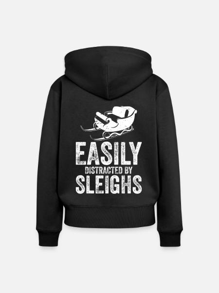 Dog Sledding | Mushing - Frauen Premium Bio Zip Hoodie - Schwarz