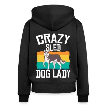 Traîneau à chiens | Dame Mushing - Sweat à capuche zippé Premium bio Femme - noir - Dos - Julia (174cm)