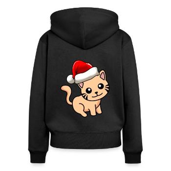 Cat Comic Christmas - Women's Premium Organic Zip Hoodie - black - Back - Julia (174cm)