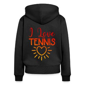 I love tennis - Women's Premium Organic Zip Hoodie - black - Back - Julia (174cm)