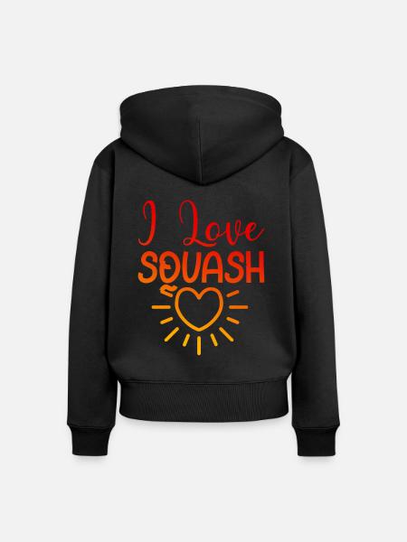 Ich liebe Squash - Frauen Premium Bio Zip Hoodie - Schwarz