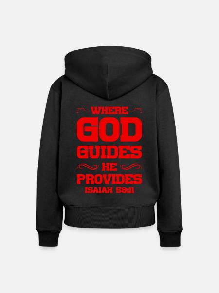 gott lenkt bibel - Frauen Premium Bio Zip Hoodie - Schwarz