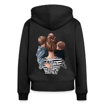 BEST MOM EVER !! - Sweat à capuche zippé Premium bio Femme - noir - Dos - Julia (174cm)