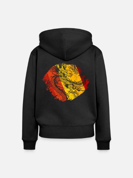 Chinesischer Drache - Frauen Premium Bio Zip Hoodie - Schwarz