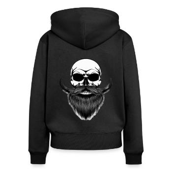 Skull Rocker Full Beard Beard Porteur - Sweat à capuche zippé Premium bio Femme - noir - Dos - Julia (174cm)