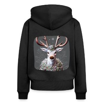 Renne - Sweat à capuche zippé Premium bio Femme - noir - Dos - Julia (174cm)