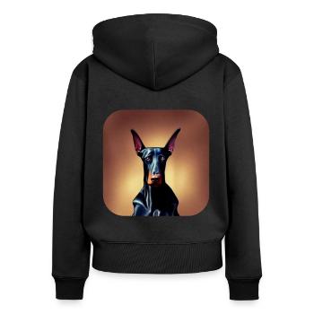 Doberman - Sweat à capuche zippé Premium bio Femme - noir - Dos - Julia (174cm)