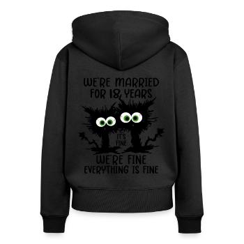 18 Jahre Verheiratet Türkishochzeit Geschenk - Frauen Premium Bio Zip Hoodie - Schwarz - Hinten - Julia (174cm)