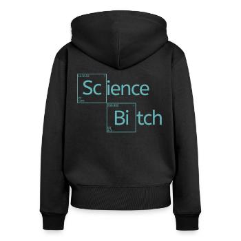 Science - Frauen Premium Bio Zip Hoodie - Schwarz - Hinten - Julia (174cm)