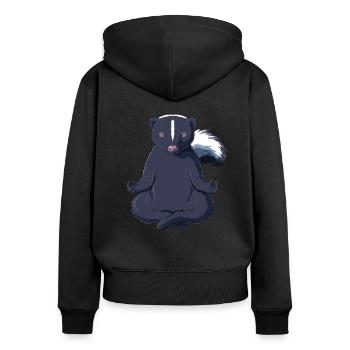 Putois Médite - Sweat à capuche zippé Premium bio Femme - noir - Dos - Julia (174cm)