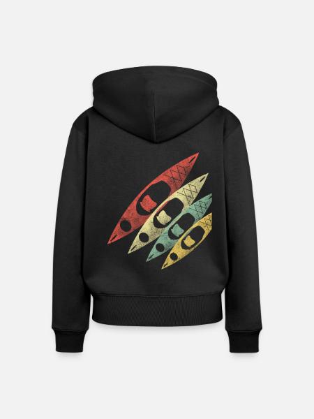 Kajak - Frauen Premium Bio Zip Hoodie - Schwarz