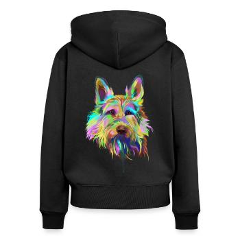 Berger de Picardie Spalsh - Sweat à capuche zippé Premium bio Femme - noir - Dos - Julia (174cm)