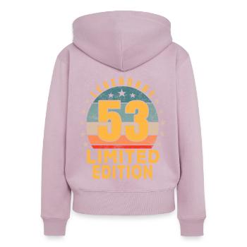 Birthday Legendary 53 Years Limited Edition - Women's Premium Organic Zip Hoodie - dusky pink - Back - Julia (174cm)