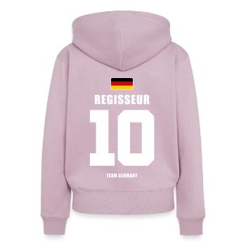 Deutschland Fussball Nr.10 Regisseur Fußball - Frauen Premium Bio Zip Hoodie - Altrosa - Hinten - Julia (174cm)