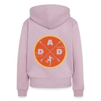 Gift Man Football Dad Humorous Football - Women's Premium Organic Zip Hoodie - dusky pink - Back - Julia (174cm)