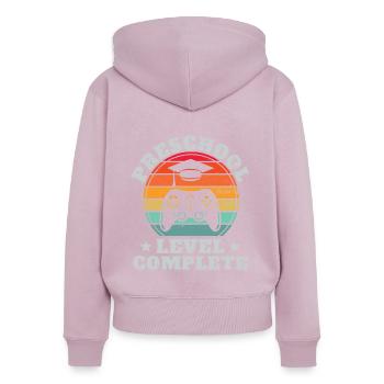 Vollständige Vorschulstufe Retro Pre-K Abschluss - Frauen Premium Bio Zip Hoodie - Altrosa - Hinten - Julia (174cm)