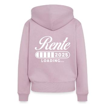 Rente 2025 Loading - Frauen Premium Bio Zip Hoodie - Altrosa - Hinten - Julia (174cm)