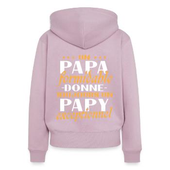 Ein tolles Papa Opa außergewöhnliches Geschenk - Frauen Premium Bio Zip Hoodie - Altrosa - Hinten - Julia (174cm)