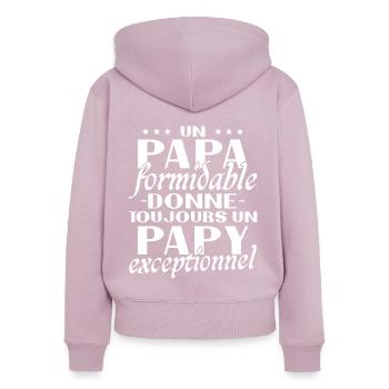 Ein tolles Papa Opa außergewöhnliches Geschenk - Frauen Premium Bio Zip Hoodie - Altrosa - Hinten - Julia (174cm)