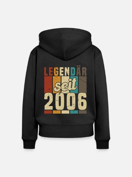 Legendär seit 2006 - Frauen Premium Bio Zip Hoodie - Schwarz