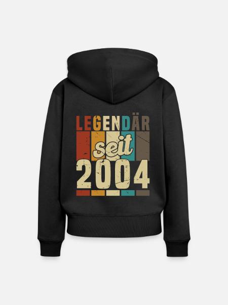 Legendär seit 2004 - Frauen Premium Bio Zip Hoodie - Schwarz