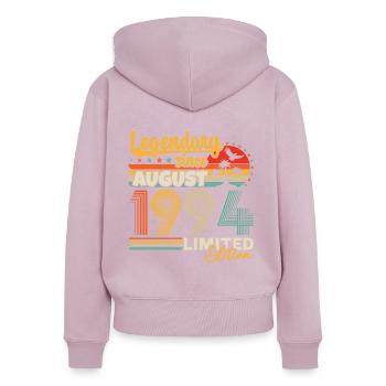 August 1994 Vintage Retro Geburtstagsgeschenk - Frauen Premium Bio Zip Hoodie - Altrosa - Hinten - Julia (174cm)