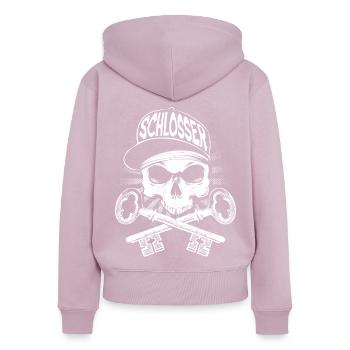 Schlosser - Frauen Premium Bio Zip Hoodie - Altrosa - Hinten - Julia (174cm)