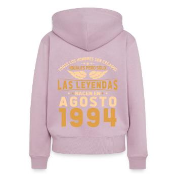 Die Legenden August 1994 - Frauen Premium Bio Zip Hoodie - Altrosa - Hinten - Julia (174cm)