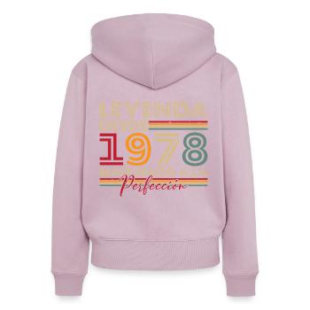 Legende seit 1978 Geburtstagsgeschenk - Frauen Premium Bio Zip Hoodie - Altrosa - Hinten - Julia (174cm)