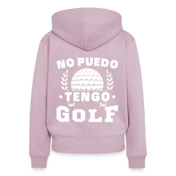 Ich kann nicht Golf spielen - Frauen Premium Bio Zip Hoodie - Altrosa - Hinten - Julia (174cm)