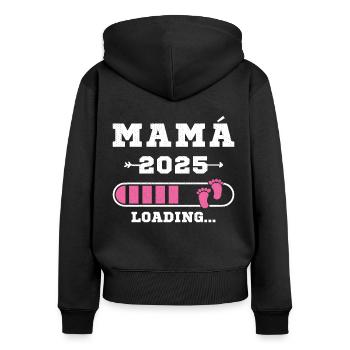 Mom 2025 Mom-to-be Carrying Pregnancy - Women's Premium Organic Zip Hoodie - black - Back - Julia (174cm)