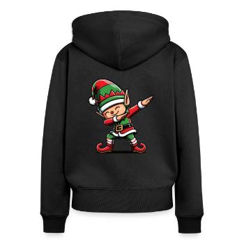 Dabbing Weihnachts Elf Dab Weihnachten - Frauen Premium Bio Zip Hoodie - Schwarz - Hinten - Julia (174cm)