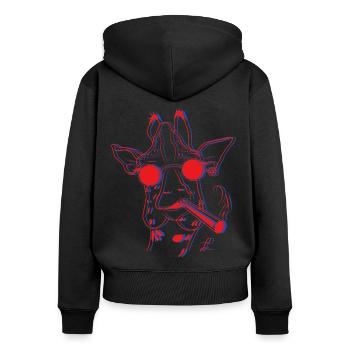 Mr. Giraffe - Women's Premium Organic Zip Hoodie - black - Back - Julia (174cm)