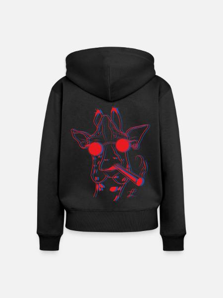 Herr Giraffe - Frauen Premium Bio Zip Hoodie - Schwarz